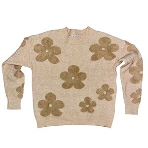 EUC Nanette Lepore Sweater with Flowers and Pearls- Size Small
